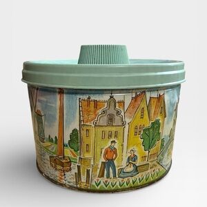 Vintage Mrs. Leland's Old Fashioned Golden Butter Bits Candy Tin - 1958/1961